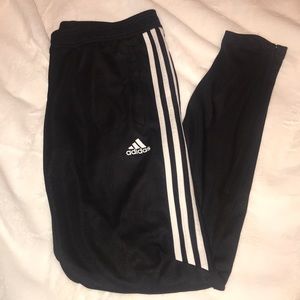 Adidas Track Joggers Zippered Ankles Slit Pockets